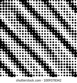 Abstract grunge grid polka dot halftone background pattern. Spotted black and white vector line illustration
