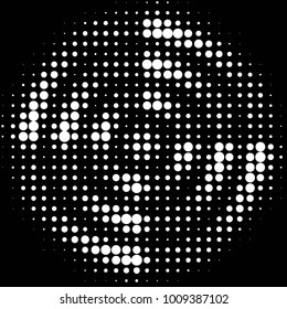 Abstract grunge grid polka dot halftone background pattern. Spotted black and white vector line illustration
