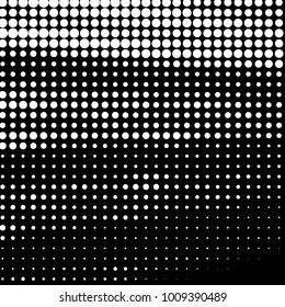 Abstract grunge grid polka dot halftone background pattern. Spotted black and white vector line illustration
