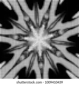 Abstract grunge grid polka dot halftone background pattern. Spotted black and white vector line illustration
