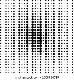 Abstract grunge grid polka dot halftone background pattern. Spotted black and white vector line illustration
