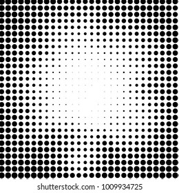 Abstract grunge grid polka dot halftone background pattern. Spotted black and white vector line illustration

