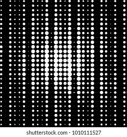 Abstract grunge grid polka dot halftone background pattern. Spotted black and white vector line illustration
