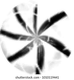 Abstract grunge grid polka dot halftone background pattern. Spotted black and white vector line illustration
