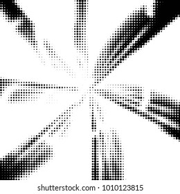 Abstract grunge grid polka dot halftone background pattern. Spotted black and white vector line illustration
