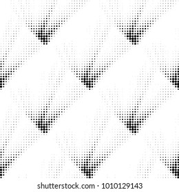 Abstract grunge grid polka dot halftone background pattern. Spotted black and white vector line illustration
