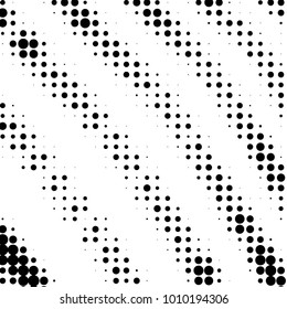 Abstract grunge grid polka dot halftone background pattern. Spotted black and white vector line illustration
