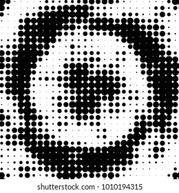 Abstract grunge grid polka dot halftone background pattern. Spotted black and white vector line illustration
