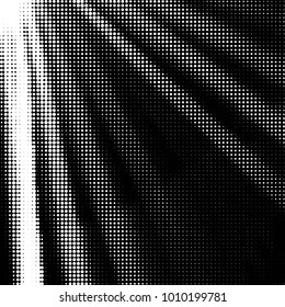 Abstract grunge grid polka dot halftone background pattern. Spotted black and white vector line illustration
