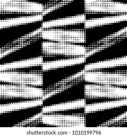 Abstract grunge grid polka dot halftone background pattern. Spotted black and white vector line illustration
