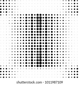 Abstract grunge grid polka dot halftone background pattern. Spotted black and white vector line illustration
