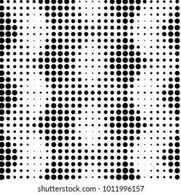 Abstract grunge grid polka dot halftone background pattern. Spotted black and white vector line illustration
