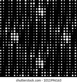Abstract grunge grid polka dot halftone background pattern. Spotted black and white vector line illustration
