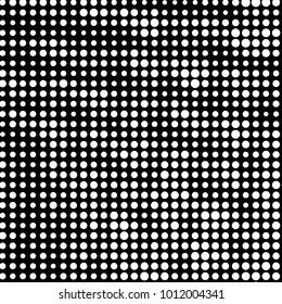 Abstract grunge grid polka dot halftone background pattern. Spotted black and white vector line illustration
