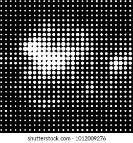 Abstract grunge grid polka dot halftone background pattern. Spotted black and white vector line illustration
