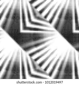 Abstract grunge grid polka dot halftone background pattern. Spotted black and white vector line illustration
