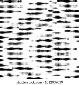 Abstract grunge grid polka dot halftone background pattern. Spotted black and white vector line illustration
