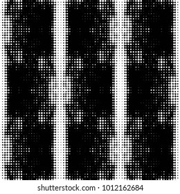 Abstract grunge grid polka dot halftone background pattern. Spotted black and white vector line illustration
