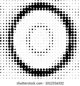Abstract grunge grid polka dot halftone background pattern. Spotted black and white vector line illustration
