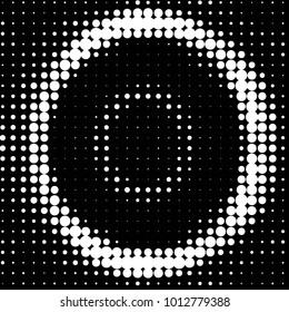 Abstract grunge grid polka dot halftone background pattern. Spotted black and white vector line illustration
