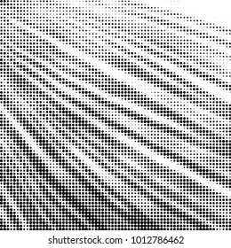 Abstract grunge grid polka dot halftone background pattern. Spotted black and white vector line illustration
