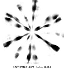 Abstract grunge grid polka dot halftone background pattern. Spotted black and white vector line illustration
