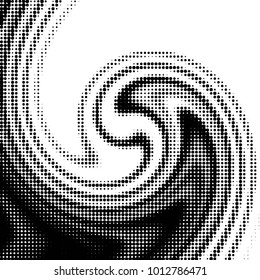 Abstract grunge grid polka dot halftone background pattern. Spotted black and white vector line illustration
