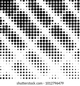 Abstract grunge grid polka dot halftone background pattern. Spotted black and white vector line illustration
