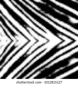 Abstract grunge grid polka dot halftone background pattern. Spotted black and white vector line illustration
