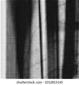 Abstract grunge grid polka dot halftone background pattern. Spotted black and white vector line illustration
