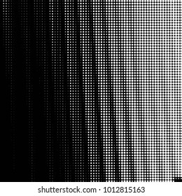Abstract grunge grid polka dot halftone background pattern. Spotted black and white vector line illustration
