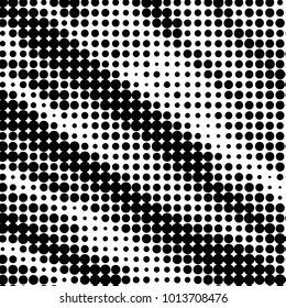 Abstract grunge grid polka dot halftone background pattern. Spotted black and white vector line illustration

