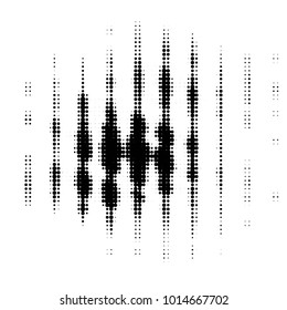 Abstract grunge grid polka dot halftone background pattern. Spotted black and white vector line illustration
