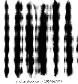 Abstract grunge grid polka dot halftone background pattern. Spotted black and white vector line illustration

