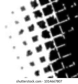 Abstract grunge grid polka dot halftone background pattern. Spotted black and white vector line illustration
