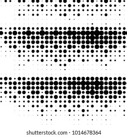 Abstract grunge grid polka dot halftone background pattern. Spotted black and white vector line illustration
