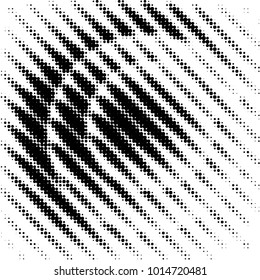 Abstract grunge grid polka dot halftone background pattern. Spotted black and white vector line illustration
