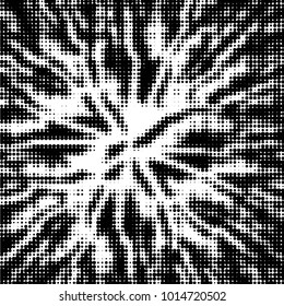 Abstract grunge grid polka dot halftone background pattern. Spotted black and white vector line illustration
