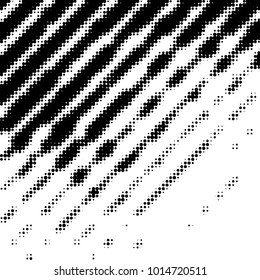 Abstract grunge grid polka dot halftone background pattern. Spotted black and white vector line illustration
