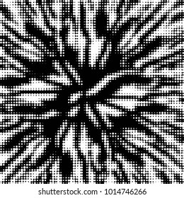Abstract grunge grid polka dot halftone background pattern. Spotted black and white vector line illustration
