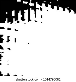 Abstract grunge grid polka dot halftone background pattern. Spotted black and white vector line illustration

