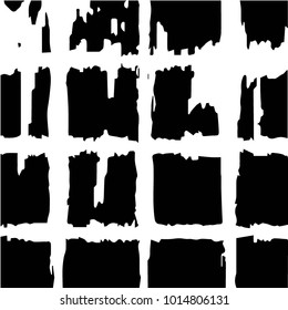 Abstract grunge grid polka dot halftone background pattern. Spotted black and white vector line illustration
