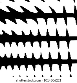 Abstract grunge grid polka dot halftone background pattern. Spotted black and white vector line illustration
