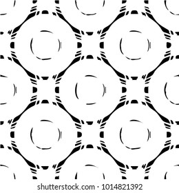 Abstract grunge grid polka dot halftone background pattern. Spotted black and white vector line illustration
