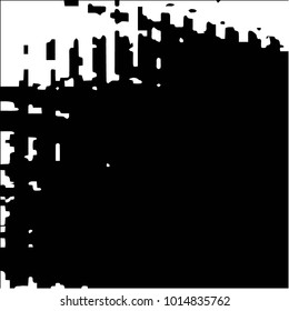 Abstract grunge grid polka dot halftone background pattern. Spotted black and white vector line illustration
