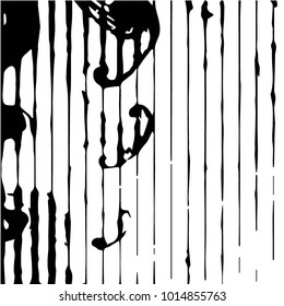 Abstract grunge grid polka dot halftone background pattern. Spotted black and white vector line illustration

