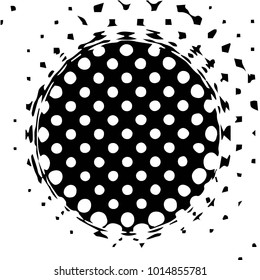 Abstract grunge grid polka dot halftone background pattern. Spotted black and white vector line illustration
