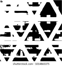 Abstract grunge grid polka dot halftone background pattern. Spotted black and white vector line illustration
