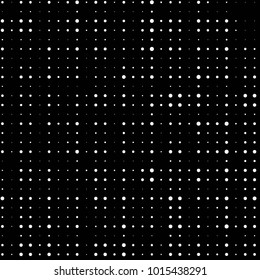 Abstract grunge grid polka dot halftone background pattern. Spotted black and white vector line illustration
