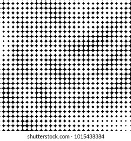 Abstract grunge grid polka dot halftone background pattern. Spotted black and white vector line illustration
